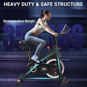 DMASUN Exercise Bike, Super Quiet Plus Magnetic Resistance Stationary Bike, Indoor Cycling Bike with Comfortable Seat Cushion, Digital Display with Pulse, 330/350LBS Capacity