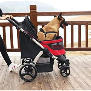 Dog Trolley Dog Stroller Dog Stroller for Large Dogs Travel Stroller Carrier Cat Stroller Pram for Two Cats Breathable Oxford