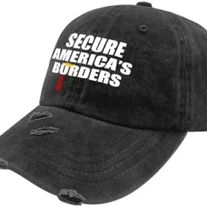 Donald Trump Hair Secure Americas Borders Trump 2024 Hats for Men Baseball Vintage Trucker Unisex Black American