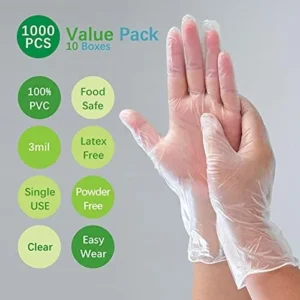 Dr.GreenPanda Clear Vinyl Gloves Food Safe for Food Service Prep Handling Use Cooking Cleaning Multipurpose Latex&Powder Free