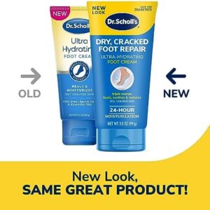 Dr. Scholl’s Dry, Cracked Foot Repair Ultra-Hydrating Foot Cream 3.5 oz, Lotion with 25% Urea for Dry Cracked Feet, Heals and Moisturizes for Healthy Feet