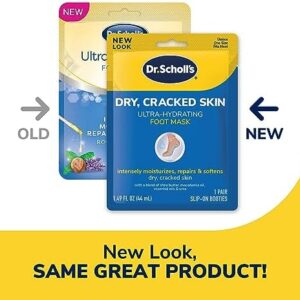 Dr. Scholl’s Dry, Cracked Skin Ultra-Hydrating Foot Mask, Intensely Moisturizes Repairs and Softens Rough Dry Skin with Urea, 1 Pair