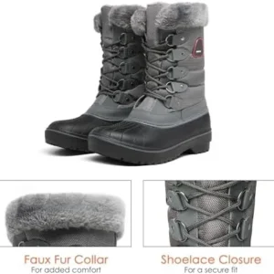 DREAM PAIRS Women’s Warm Faux Fur Lined Mid Calf Winter Snow Boots