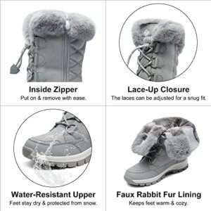 DREAM PAIRS Women’s Waterproof Winter Snow Boots, Warm Comfortable Faux Fur Insulated Non-Slip Outdoor Lace-Up Mid Calf Booties