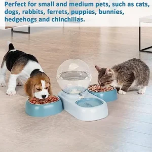 DricRoda Premium Cat and Dog Feeder and Water Dispenser Set, Stainless Steel and Plastic, Ideal for Multiple Pets, Indoor Use