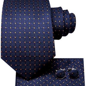 Dubulle Mens Tie Set Solid Paisley Necktie for Men Pocket Square Cufflinks Formal Silk