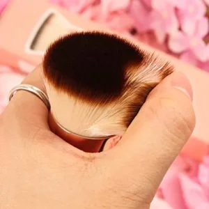 DUcare Foundation Brush for Liquid Makeup, Flat Top Kabuki Synthetic Professional Makeup Brushes Liquid Blending Mineral Powder Buffing Stippling Makeup Tools, Pink