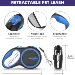 Emperor Pets 26 ft Retractable Leash Large Dogs – Up to 110lb, Heavy Duty Retractable 26 ft Leashes for Large Breed Medium Dogs -BL26