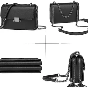 ER.Roulour Small Crossbody Bag for Women Tassel Cell Phone Purse Wallet Double Pockets Shoulder Handbags