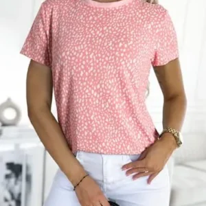 EVALESS Womens Casual Polka Dot Tops Crewneck Short Sleeve T Shirts Fashion 2024 Spring Summer Loose Fit Shirts