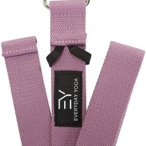 Everyday Yoga Super Strong Strap with Metal D-ring Buckle – Improve Flexibility, Stretching, and Physical Therapy Fitness.