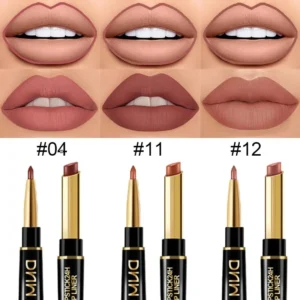 evpct 3Pcs Chestnut Nude Brown Lip Liner and Lipstick Set Kit for Women DNM Matte Lips Kit with Lip Liner Lip Stains Long Lasting Waterproof 24 Hour Lipstick and Lip Liners Combo Lipliners Pencil Set