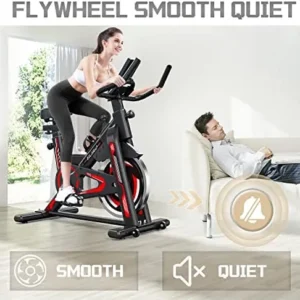 Exercise Bike-Indoor Cycling Bike Stationary for Home Gym,Cycle Bike With Digital Display and Comfortable Seat Cushion(RedBlack)