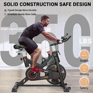 Exercise Bike, WENOKER Magnetic Resistance/Brake Pad Stationary Bike for Home, Indoor Bike with Silent Belt Drive, Heavy Flywheel, Comfortable Seat Cushion and Upgraded LCD Monitor