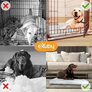 eXuby Indestructible Dog Bed (Perfect for Crates) – Puncture Proof Woven Fabric – Industrial Stitching – Highly Durable Zipper – Waterproof Inner Layer (White)