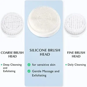 Facial Cleansing Brush Face Scrubber: COSLUS 3in1 JBK-D Electric Exfoliating Spin Cleanser Device Waterproof Deep Cleaning Exfoliation Rotating Spa Machine – Electronic Skin Care Wash Spinning System