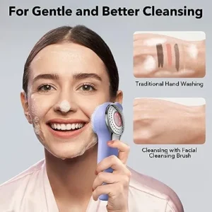 Facial Cleansing Brush Face Scrubber:Alyfini Silicone Gentle Exfoliating Face Wash Brush with Nose Scrub for Blackhead Pore,Waterproof Electric Deep Cleaning Brush Massager Skin Care Men Women