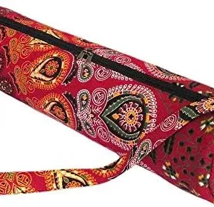 FBB Yoga Mat Carrier Bag Floral Mandala Yoga Bag With Outer Zipped Pocket