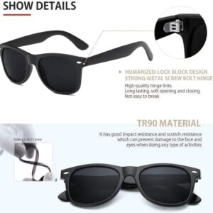 FEIDUSUN Sunglasses Men Polarized Sunglasses for Mens and Womens,Black Retro Sun Glasses Driving Fishing UV Protection