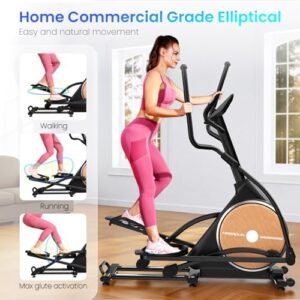 FEIERDUN Elliptical Machine, Cross Trainer for Home Use with Hyper-Quiet Electromagnetic Front Driving System, 32 Resistance Levels, 20IN Stride, 400LBS Weight Capacity