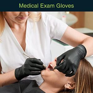 FifthPulse Black Vinyl Disposable Gloves – Powder and Latex Free Medical Exam Gloves