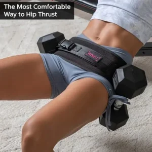 FITBELT Exercise Hip Thrust Belt – Glute Trainer for Home Workouts with Extra Padding – Fully Adjustable Hip Thrust Belt for Dumbbells – Booty Builder, Glute Workout Equipment