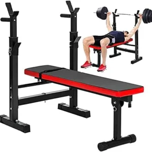 Fitness aid Dumbbell Bench Adjustable Folding Fitness Barbell Rack Weight Bench Set for Home Gym, Fitness Squat Rack Dumbbell Racks Stands, Strength Training w/Incline Decline Capability