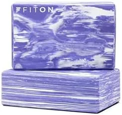 FitOn Premium Yoga Blocks – Portable High-Density EVA Foam Blocks – 3 Height Levels, Lightweight for Deeper Stretches, Enhanced Poses, and Alignment – Slip-Resistant Grip – 9x6x3 inches, Set of 2