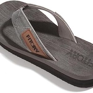 FITORY Men’s Flip-Flops, Thongs Sandals Comfort Slippers for Beach Size 6-15