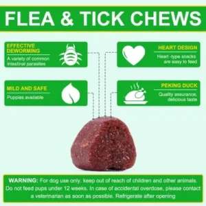 Flea and Tick Prevention for Dogs Chewable, Dog Flea & Tick Control Supplement, Flea and Tick Chews for Dogs, Oral Flea and Tick Treats for Dogs (Duck Flavor 150pcs)