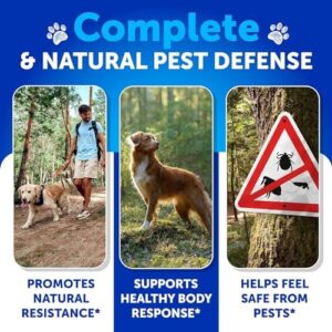 Flea and Tick Prevention for Dogs Chewables – Made in USA – Natural Flea and Tick Supplement for Dogs – Oral Flea Pills for Dogs – Pest Defense – All Breeds and Ages