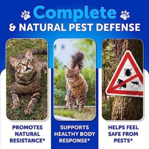 Flea Treatment for Cats – Flea and Tick Prevention for Cats Chewables – Natural Flea and Tick Supplement for Cats – Oral Flea Pills for Cats – All Breeds and Ages – Made in USA