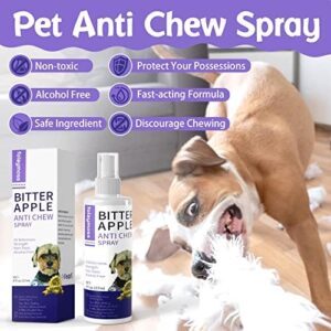 folaymass Bitter Apple Spray for Dogs to Stop Chewing, No Chew Spray for Dogs, Deterrent Spray for Dog Training & Behavior Aids, Prevent Scratching, Stay Away from Restricted Areas