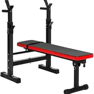 Folding Dumbbell Bench Fitness Adjustable Folding Fitness Barbell Rack & Weight Bench Set for Home Gym, Fitness Squat Rack Racks Stands, Strength Training w/Incline & Decline Capability