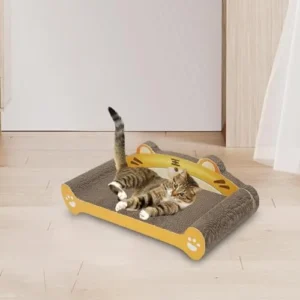 Fonowx Cat Scratch Bed Cat Scratcher Cardboard Large Wide Furniture Protector Cat Scratching Board for Exercise Indoor Cats Kittens, 50x28x17cm