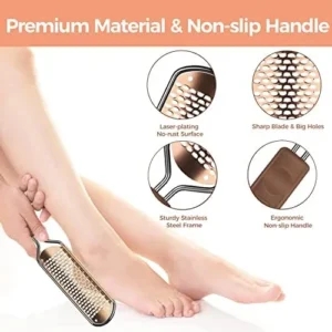 Foot File Foot Scrubber Pedicure – Callus Remover for Feet Easkep Professional Grater Rasp Foot Scraper Corns Callous Removers Cracked Dead Skin Remover for Dry and Wet Feet