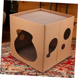 FRCOLOR Cat Scratching Board Cat House Large Cat House Cozy Cat House Indoor Cat Beds Cat Scratcher Lounge Cat Cardboard House Cardboard Cat Hideout Scratching Pad Toy Pet Corrugated Paper