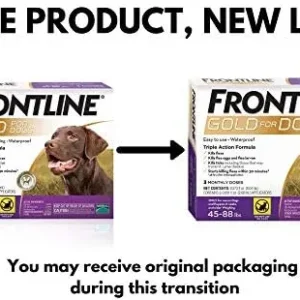 FRONTLINE Gold Flea & Tick Treatment for Large Dogs Up to 45 to 88 lbs., Pack of 3