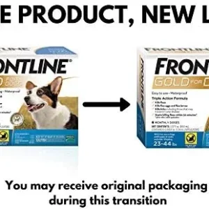 Frontline Gold Flea & Tick Treatment for Medium Dogs Up to 23 to 44 lbs., Pack of 3