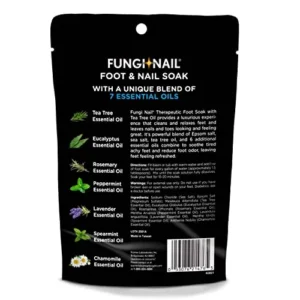 Fungi-Nail Foot & Nail Soak with Tea Tree Oil – Moisturize, Reduce Foot Odor, & Soothe Aching Feet – A Therapeutic Blend of Rich Mineral Epsom Salt, Pure Sea Salt, and 7 Essential Oils – 1 Pound