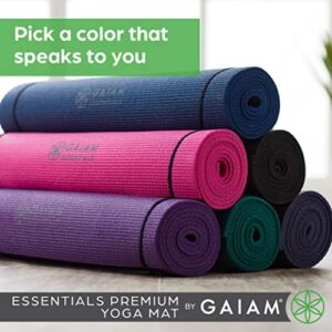 Gaiam Essentials Premium Yoga Mat with Yoga Mat Carrier Sling (72″L x 24″W x 1/4 Inch Thick)