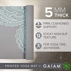 Gaiam Yoga Mat – Premium 5mm Print Thick Non Slip Exercise & Fitness Mat for All Types of Yoga, Pilates & Floor Workouts (68″ x 24″ x 5mm)