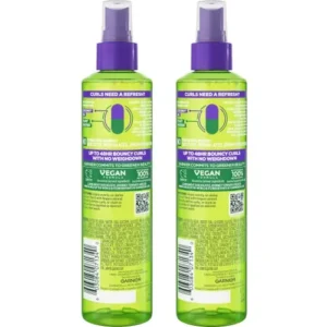 Garnier Fructis Curl Refresher Reviving Water Spray, Sulfate Free, 8.5 Fl Oz, 2 Count (Packaging May Vary)