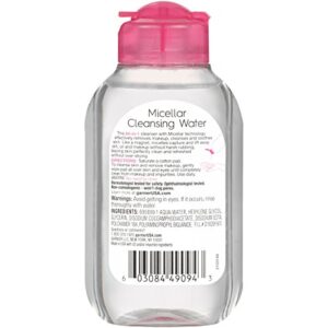 Garnier Micellar Cleansing Water, All-in-1 Makeup Remover and Facial Cleanser, For All Skin Types, 3.4 Fl Oz (100mL), 1 Count (Packaging May Vary)