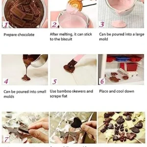 GEERYZHE Electric Chocolate Melting Pot with Double Pot Kitchen Tool, Easy to Operate, Wide Applications, Safe Material, Double Pot Design, Two Temperature Adjustments, Portable Mini