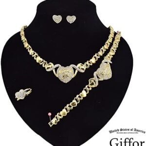 Giffor Jewellery Lady 14K Gold Filled Jewelry sets for Women Bracelets Necklaces With Earrings Gifts