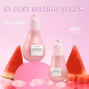 Glow Recipe Watermelon Glow Niacinamide Dew Drops Face Serum – Travel Hydrating Hyaluronic Acid Skincare Serum, Makeup Primer & Liquid Highlighter for Glowing Skin – Brightening Face Serums (15ml)