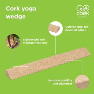 Go4Cork Cork Yoga Wedge – 24 x 4 x 1.4″ | Provides Stability for Yoga, Pilates & Workouts | Non-Toxic, Alternative To Foam | Odorless, Soft, Non-Slip, Hypoallergenic | Sustainable & Eco Yogi Gift