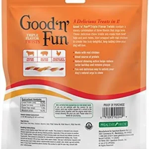 Good ‘N’ Fun Triple Flavor Twist Rawhide Treats For Dogs, 35 count