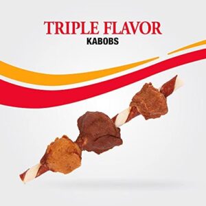 Good’n’Fun Triple Flavored Rawhide Kabobs for Dogs, Treat Your Dog 12-Ounce | 18 Count